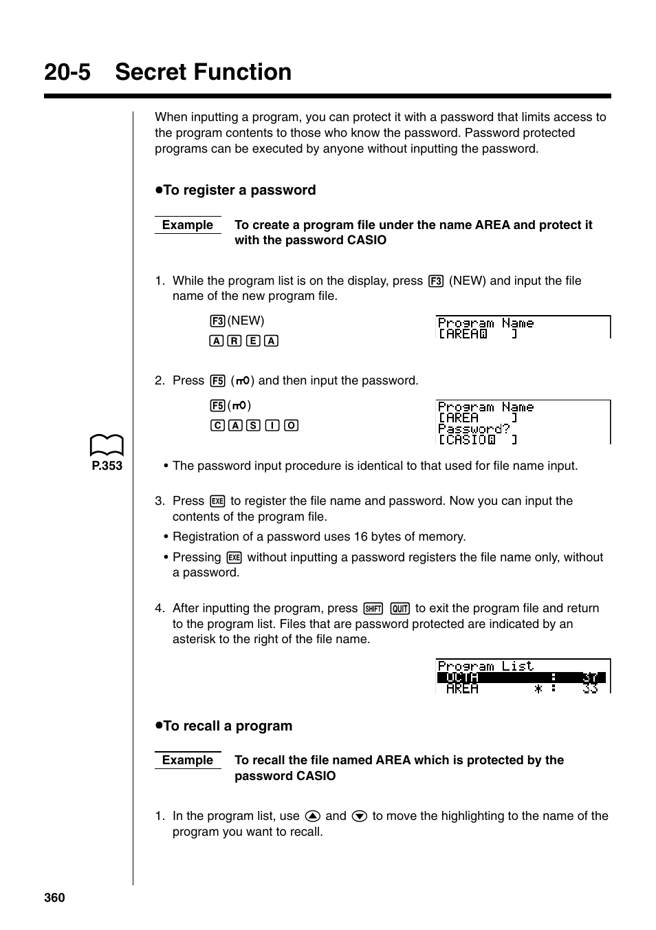 5 secret function | Casio fx-9750G PLUS User Manual | Page 388 / 486