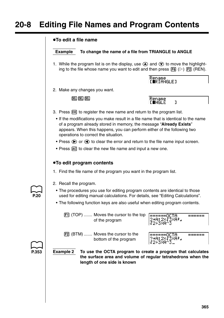 8 editing file names and program contents | Casio fx-9750G PLUS User Manual | Page 393 / 486