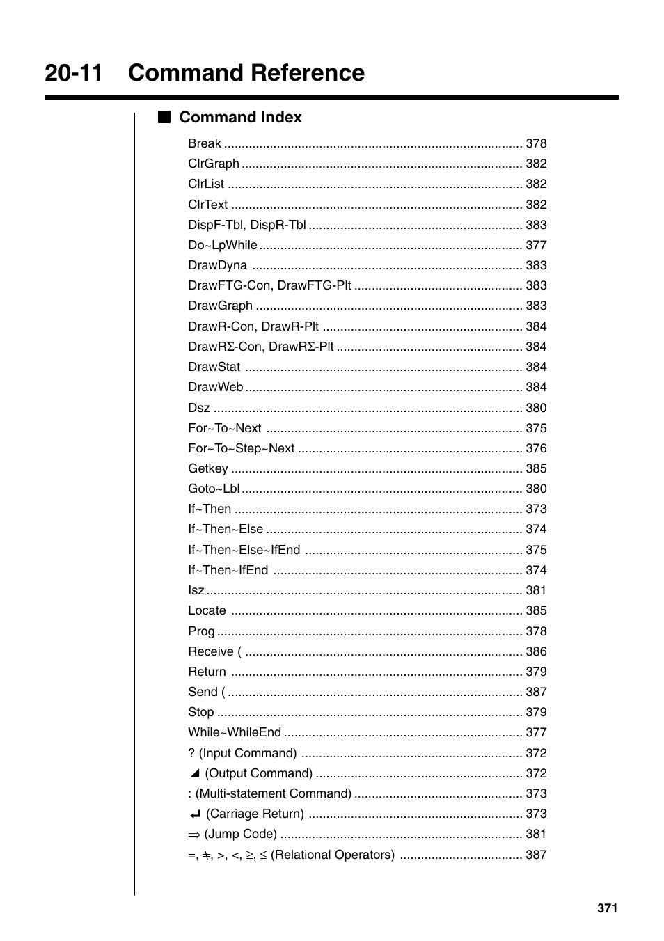 11 command reference | Casio fx-9750G PLUS User Manual | Page 399 / 486