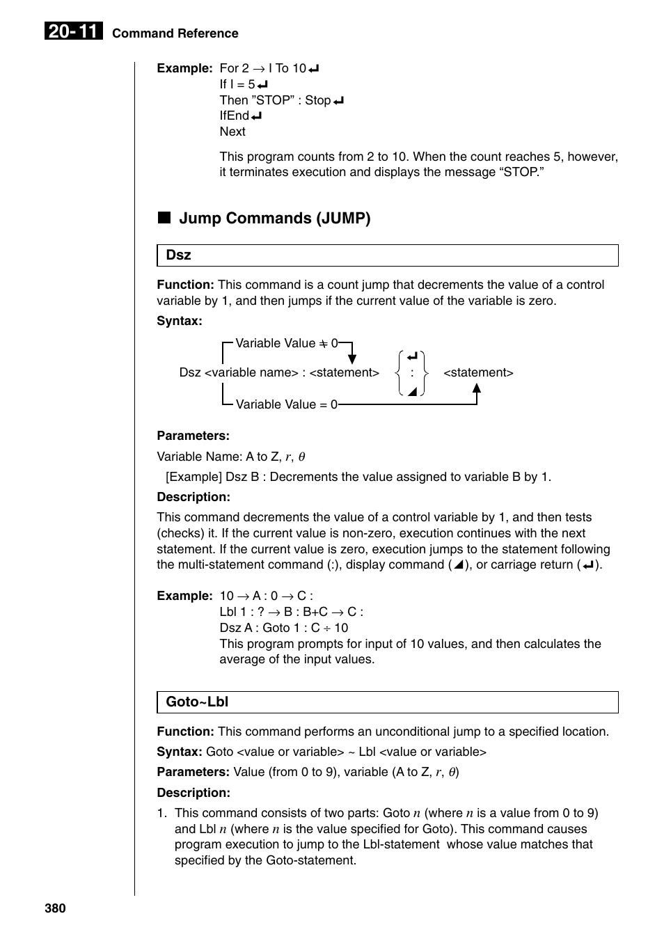 Kjump commands (jump) | Casio fx-9750G PLUS User Manual | Page 408 / 486