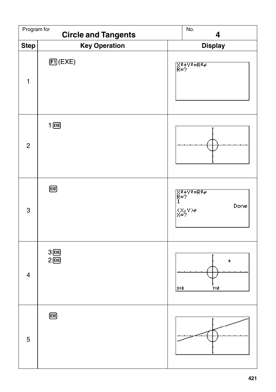 Circle and tangents | Casio fx-9750G PLUS User Manual | Page 449 / 486