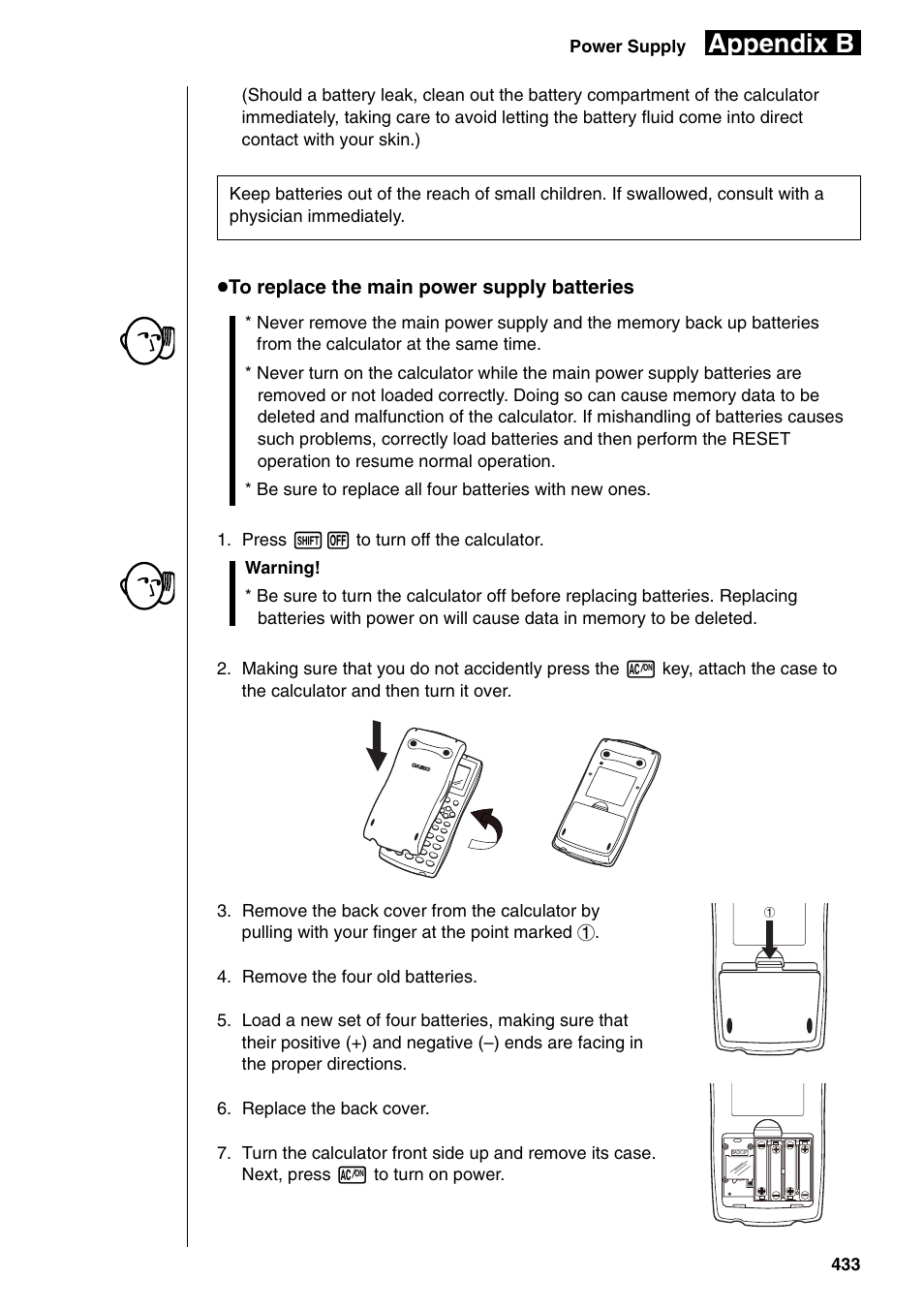 Appendix b | Casio fx-9750G PLUS User Manual | Page 461 / 486