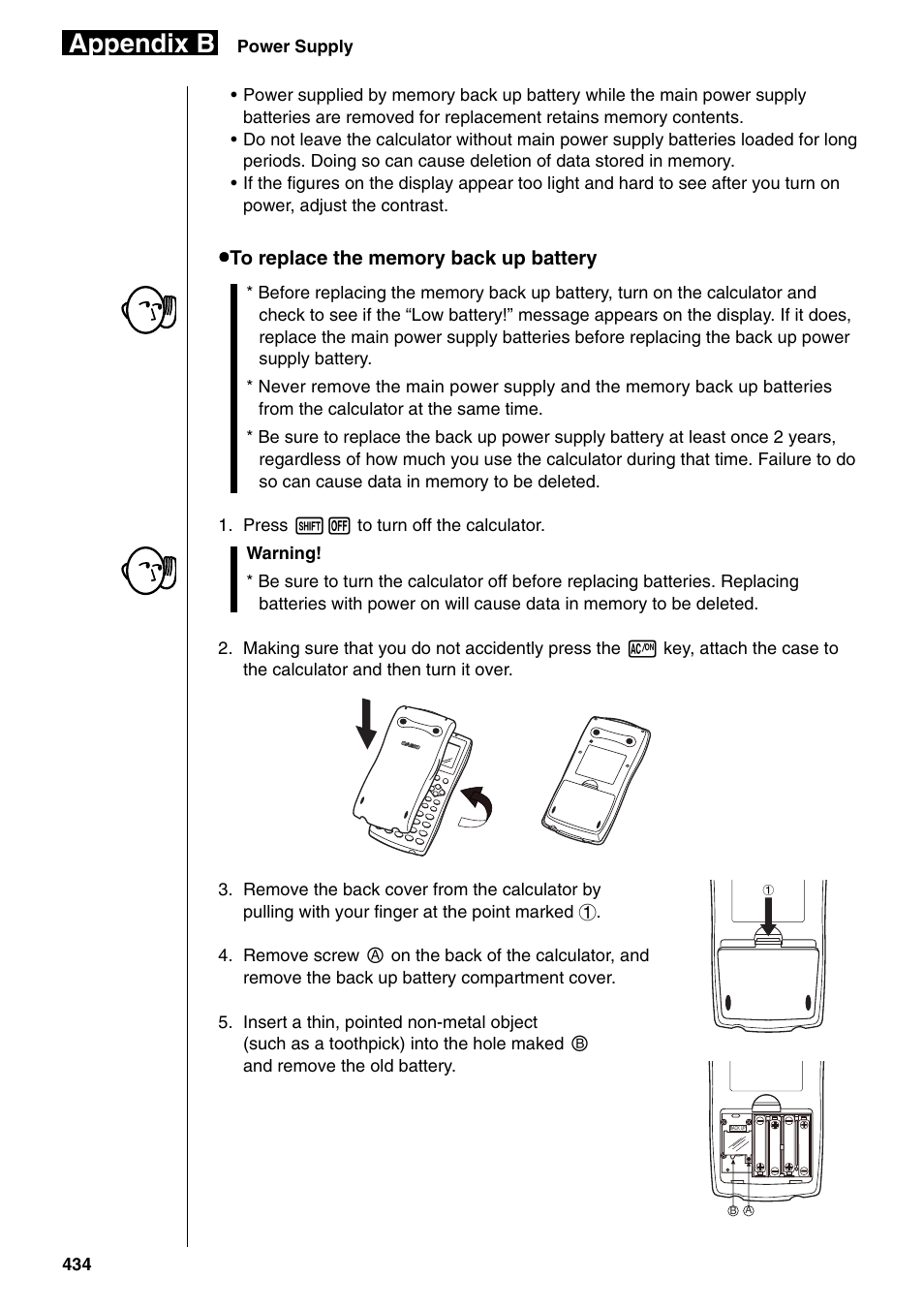 Appendix b | Casio fx-9750G PLUS User Manual | Page 462 / 486