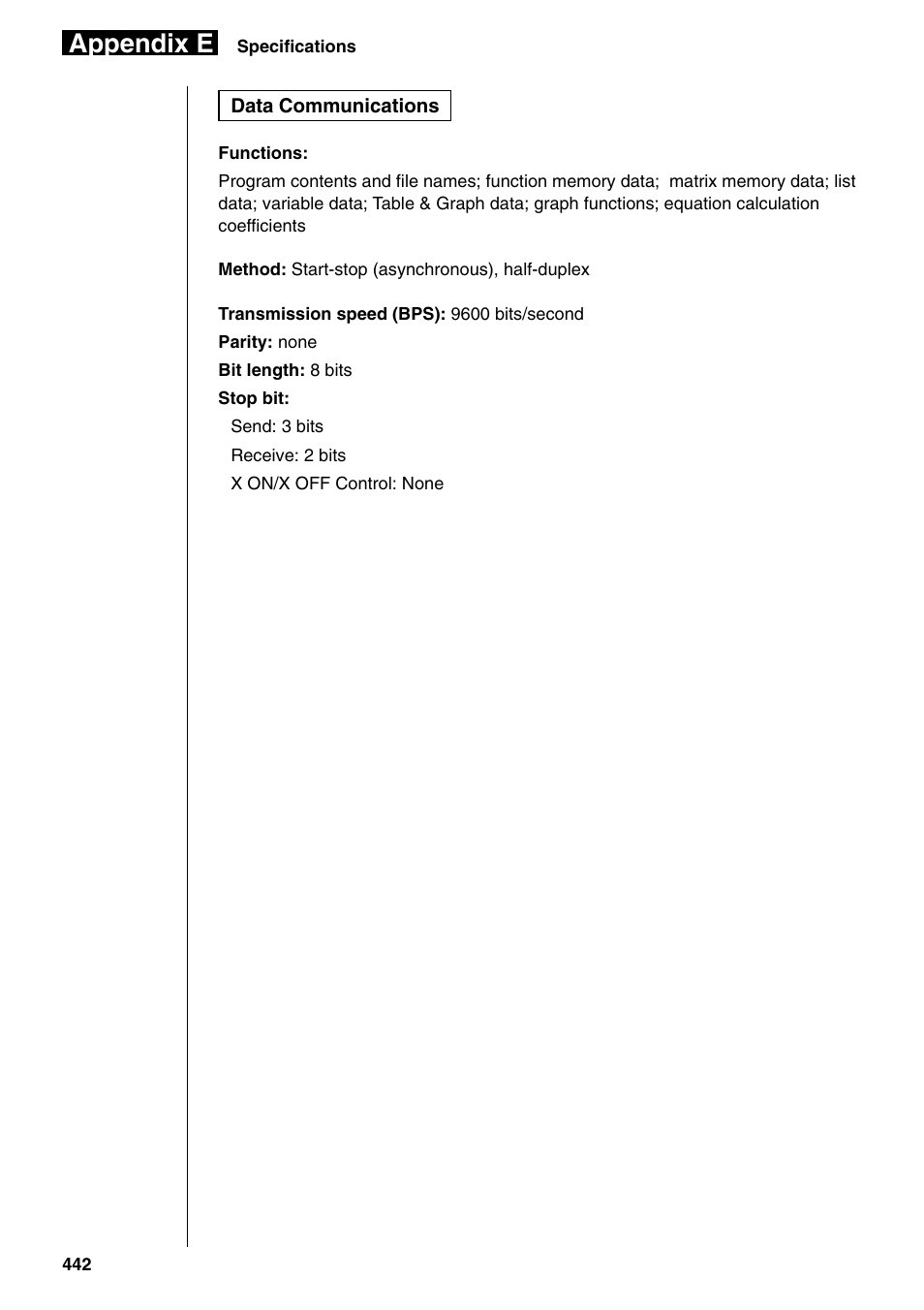 Appendix e | Casio fx-9750G PLUS User Manual | Page 470 / 486