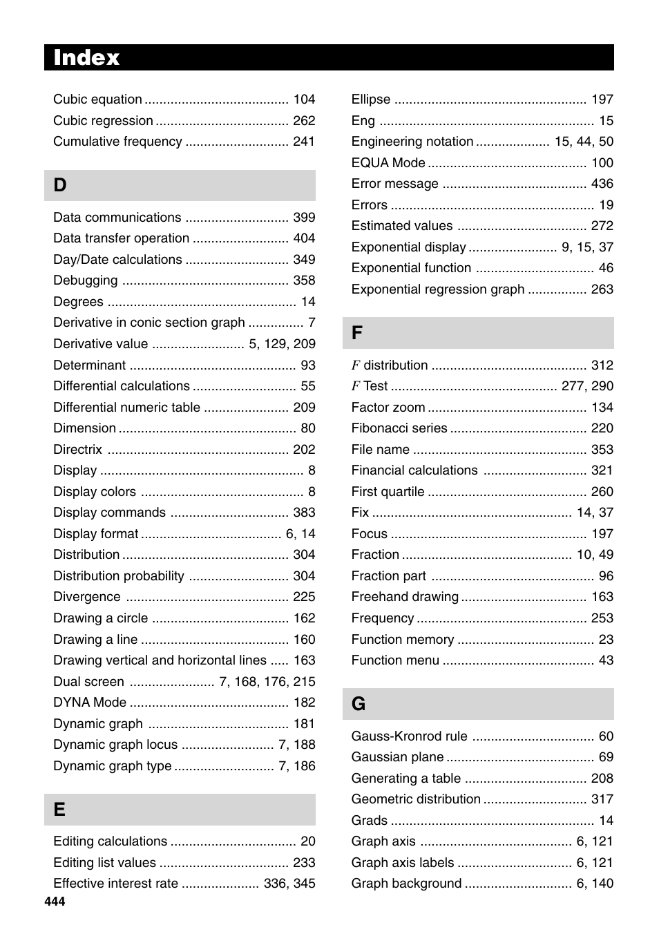 Index | Casio fx-9750G PLUS User Manual | Page 472 / 486