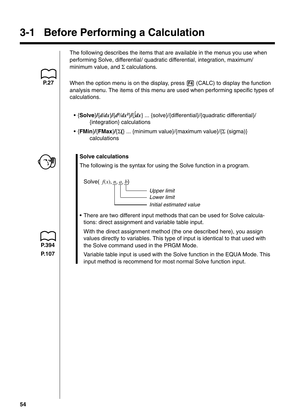 1 before performing a calculation | Casio fx-9750G PLUS User Manual | Page 82 / 486