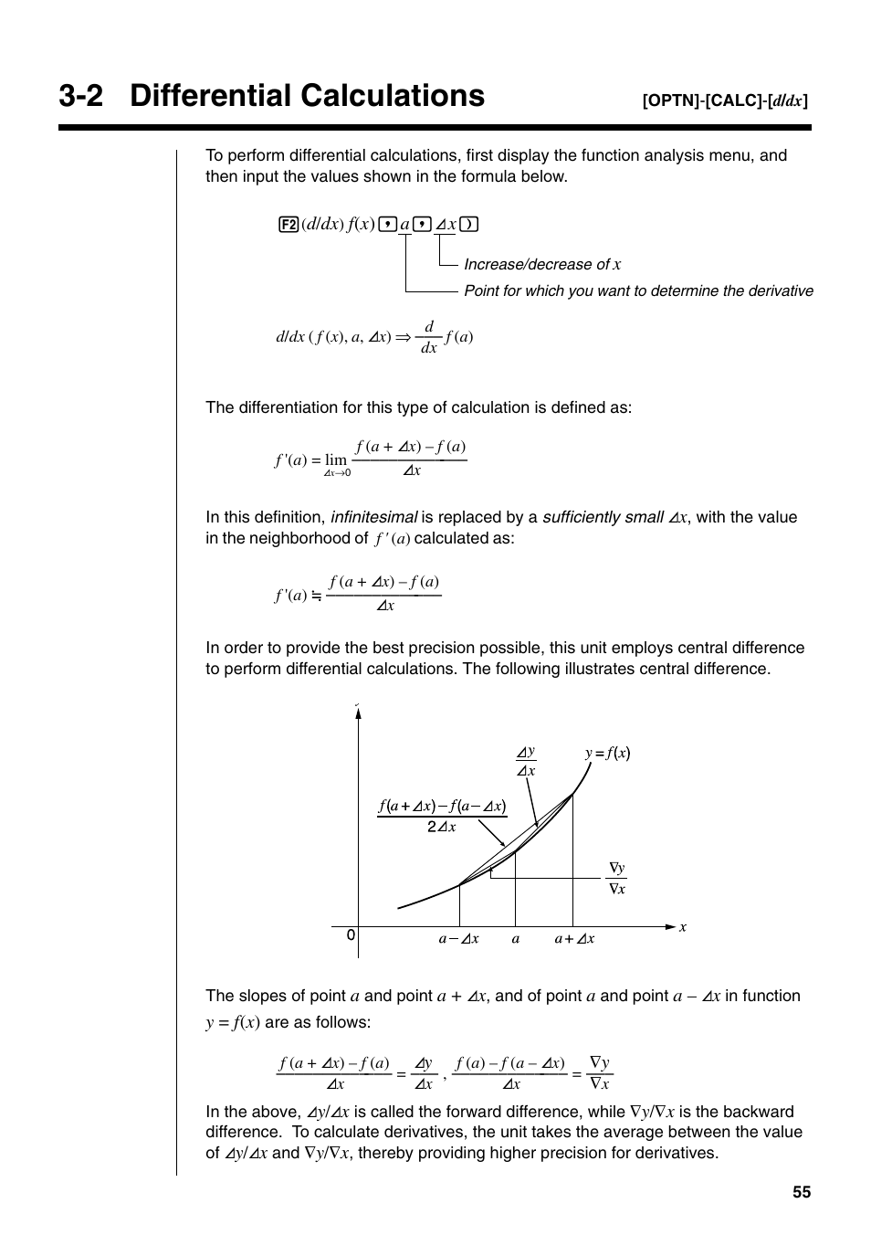 2 differential calculations | Casio fx-9750G PLUS User Manual | Page 83 / 486