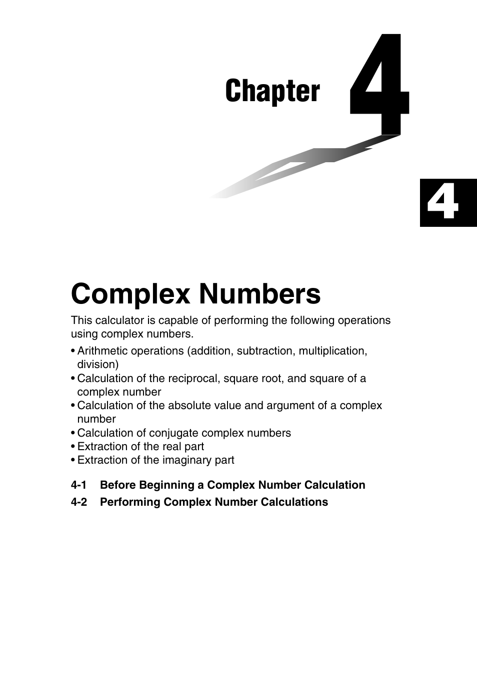 Chapter, Complex numbers | Casio fx-9750G PLUS User Manual | Page 95 / 486