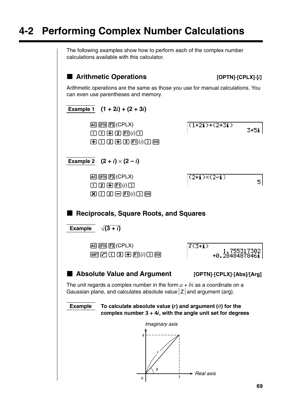 2 performing complex number calculations | Casio fx-9750G PLUS User Manual | Page 97 / 486