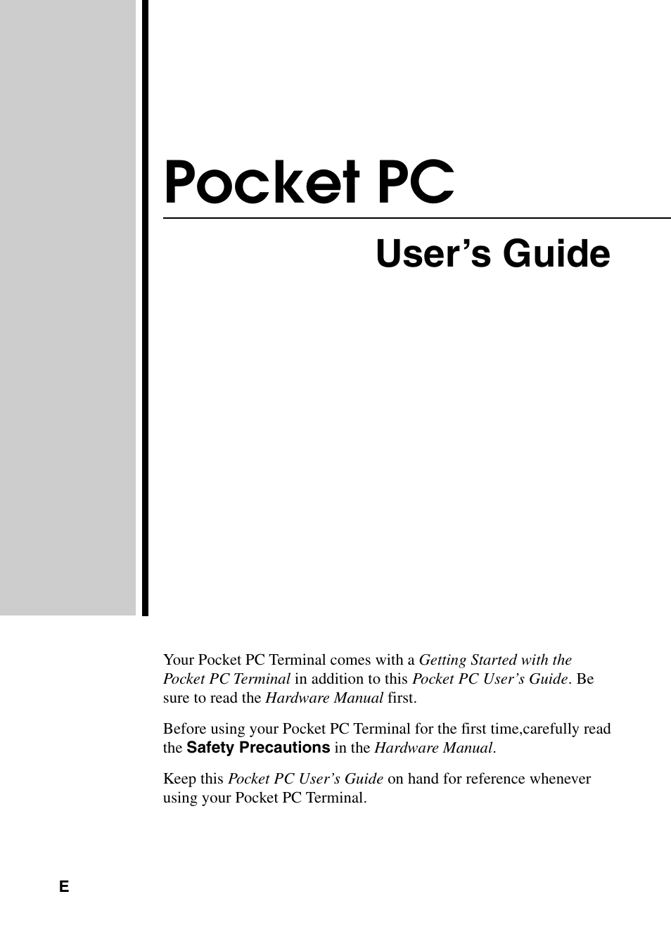 Casio Pocket PC Terminal User Manual | 67 pages