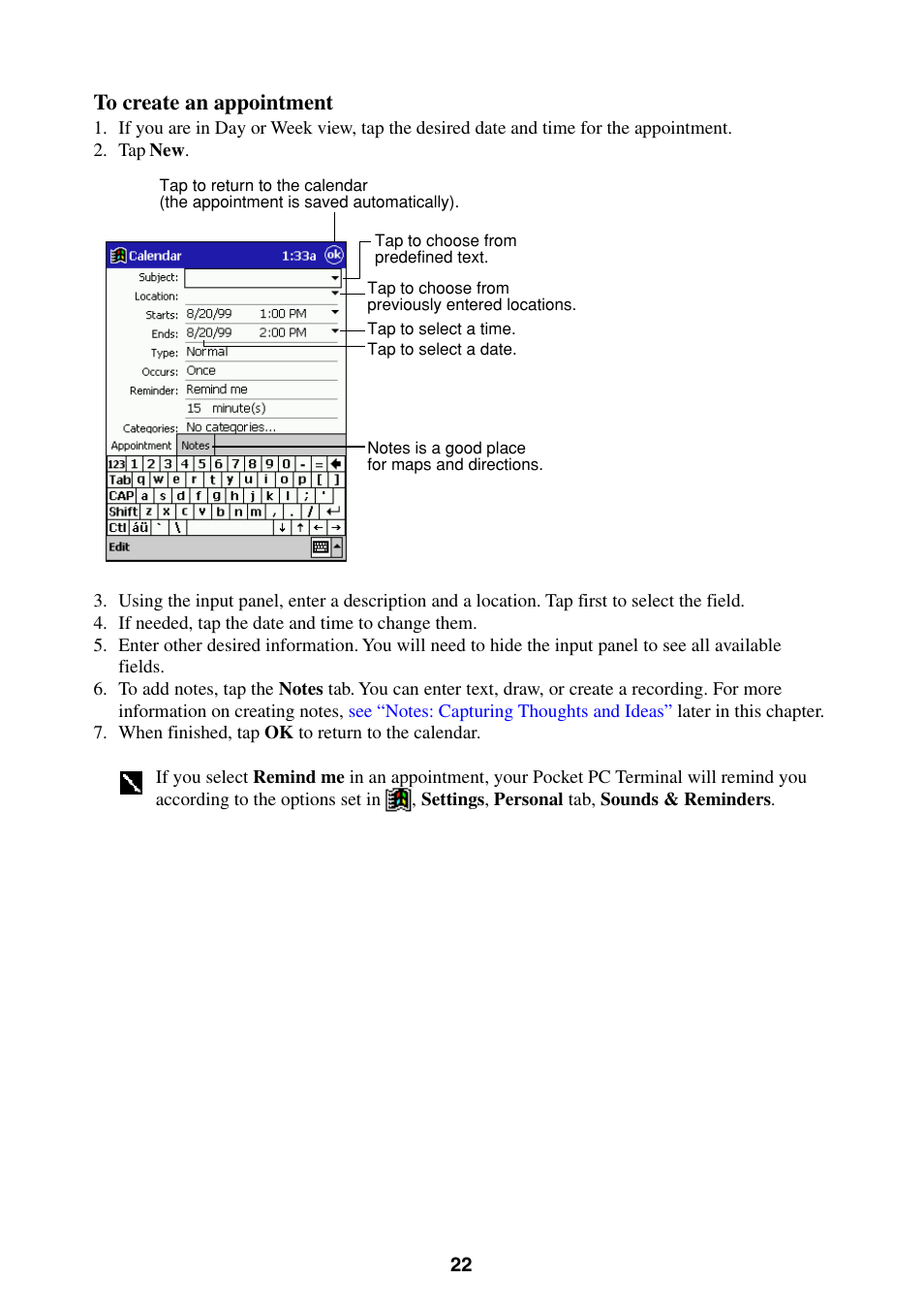 Casio Pocket PC Terminal User Manual | Page 22 / 67
