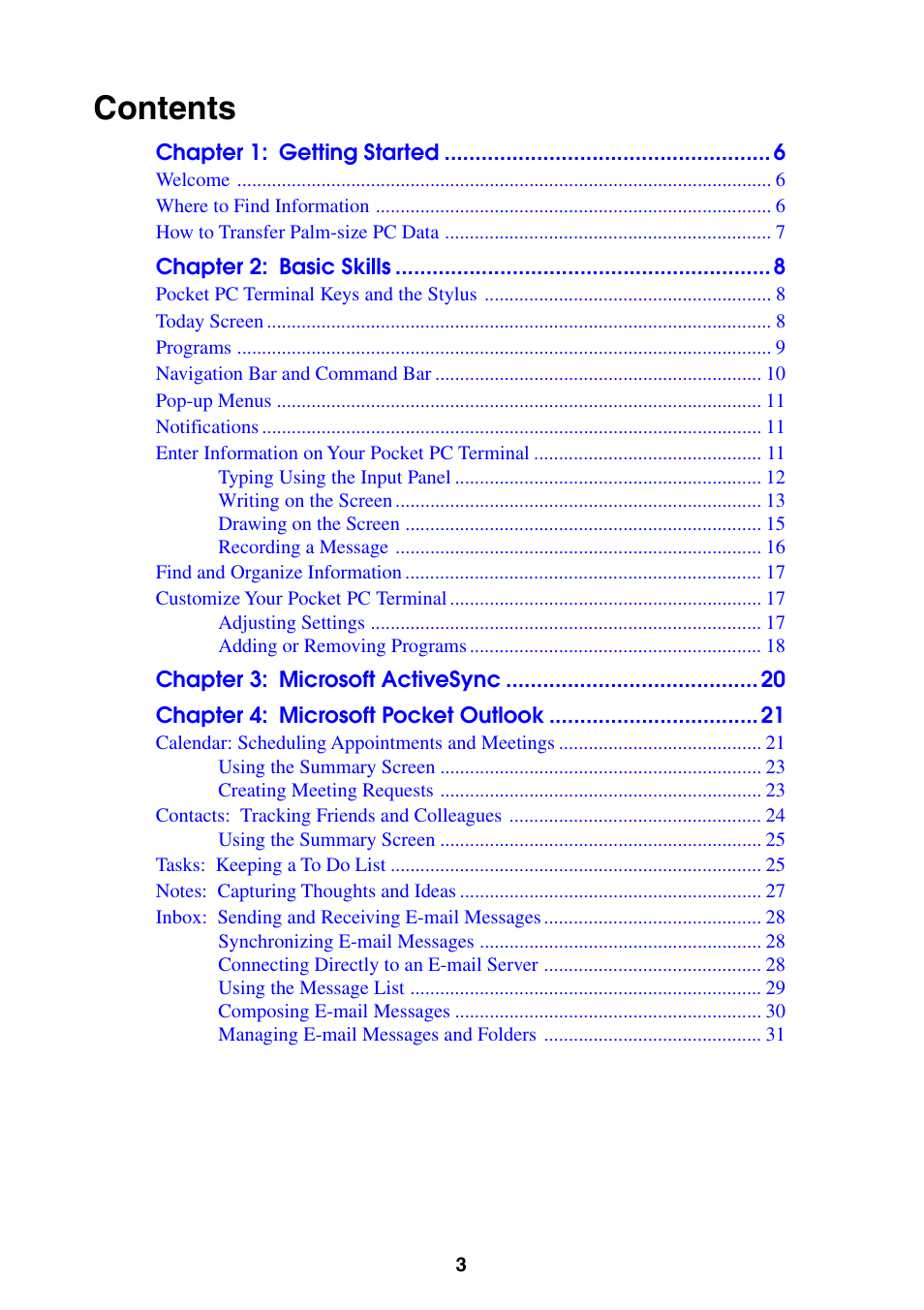 Casio Pocket PC Terminal User Manual | Page 3 / 67