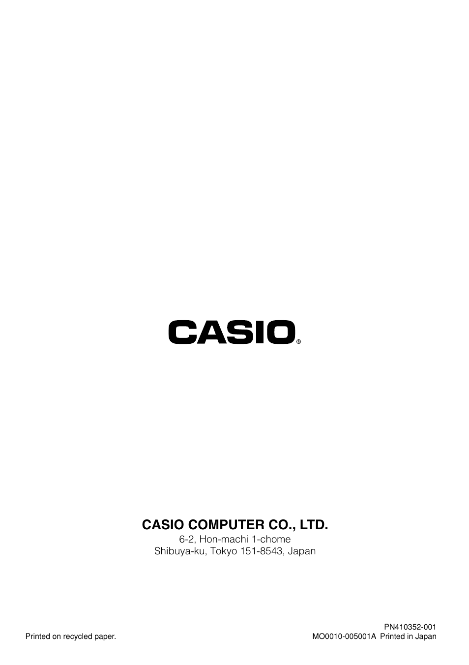 Casio computer co., ltd | Casio Pocket PC Terminal User Manual | Page 67 / 67