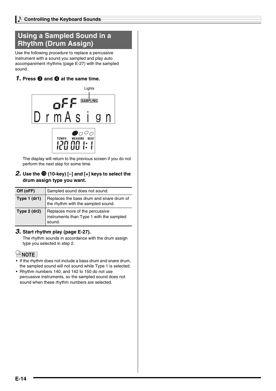 Using a sampled sound in a rhythm (drum assign) | Casio CTK-2000 User Manual | Page 16 / 46