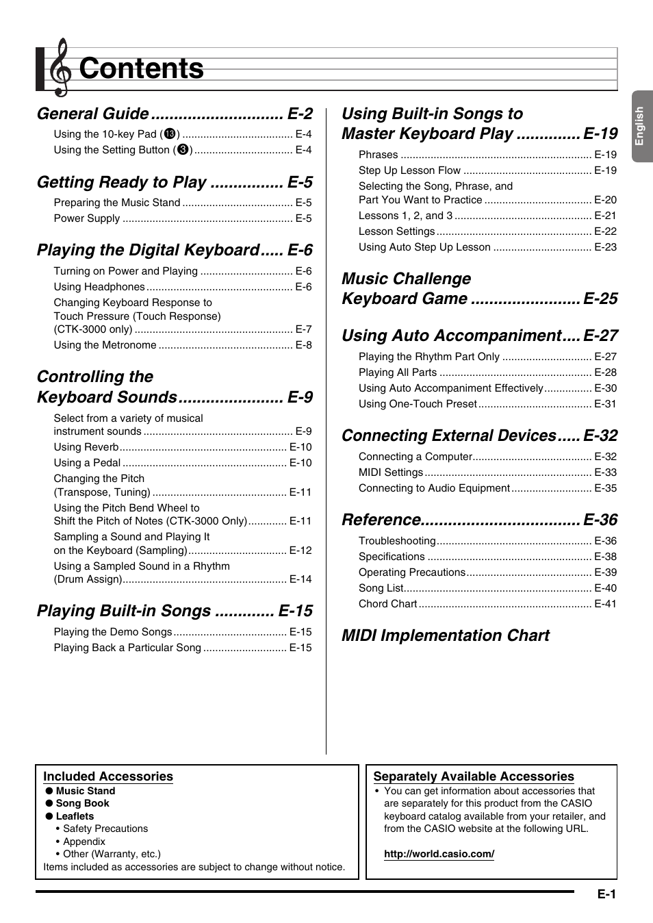 Casio CTK-2000 User Manual | Page 3 / 46