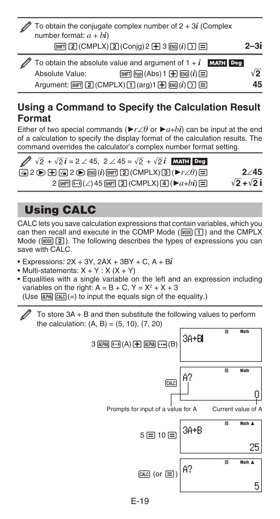 Using calc | Casio fx-991ES PLUS User Manual | Page 20 / 46