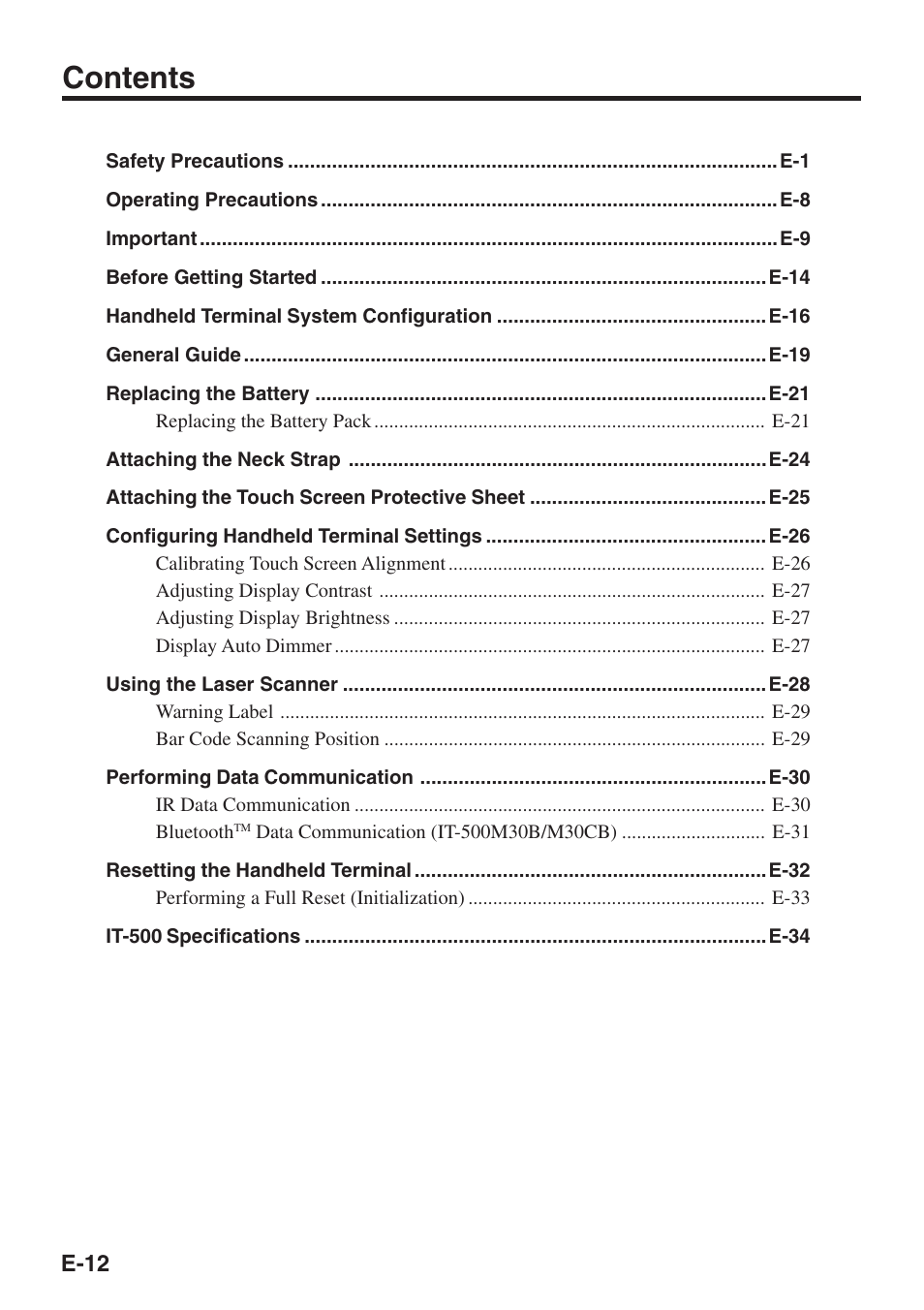 Casio IT-500 User Manual | Page 14 / 58