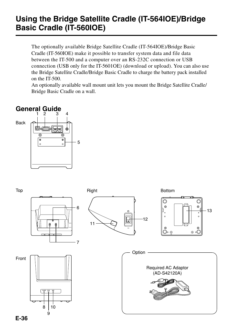 General guide, E-36 | Casio IT-500 User Manual | Page 38 / 58