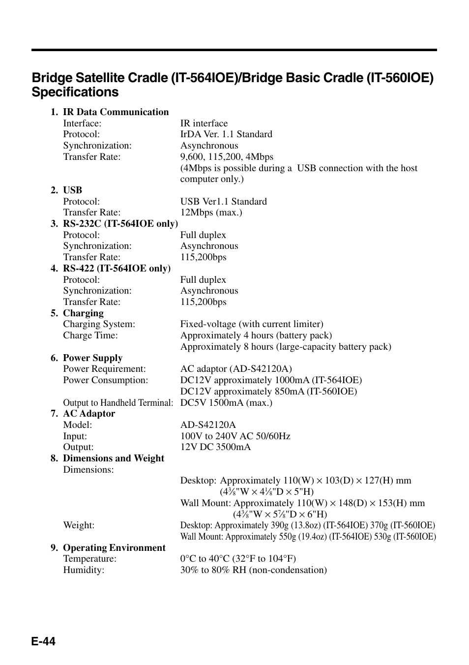 E-44 | Casio IT-500 User Manual | Page 46 / 58