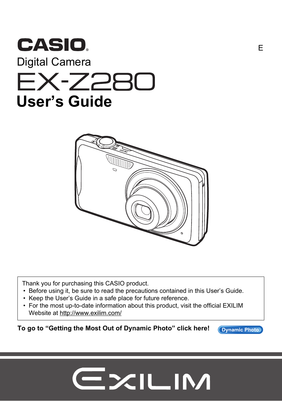 Casio EXILIM EX Z 280 User Manual | 194 pages