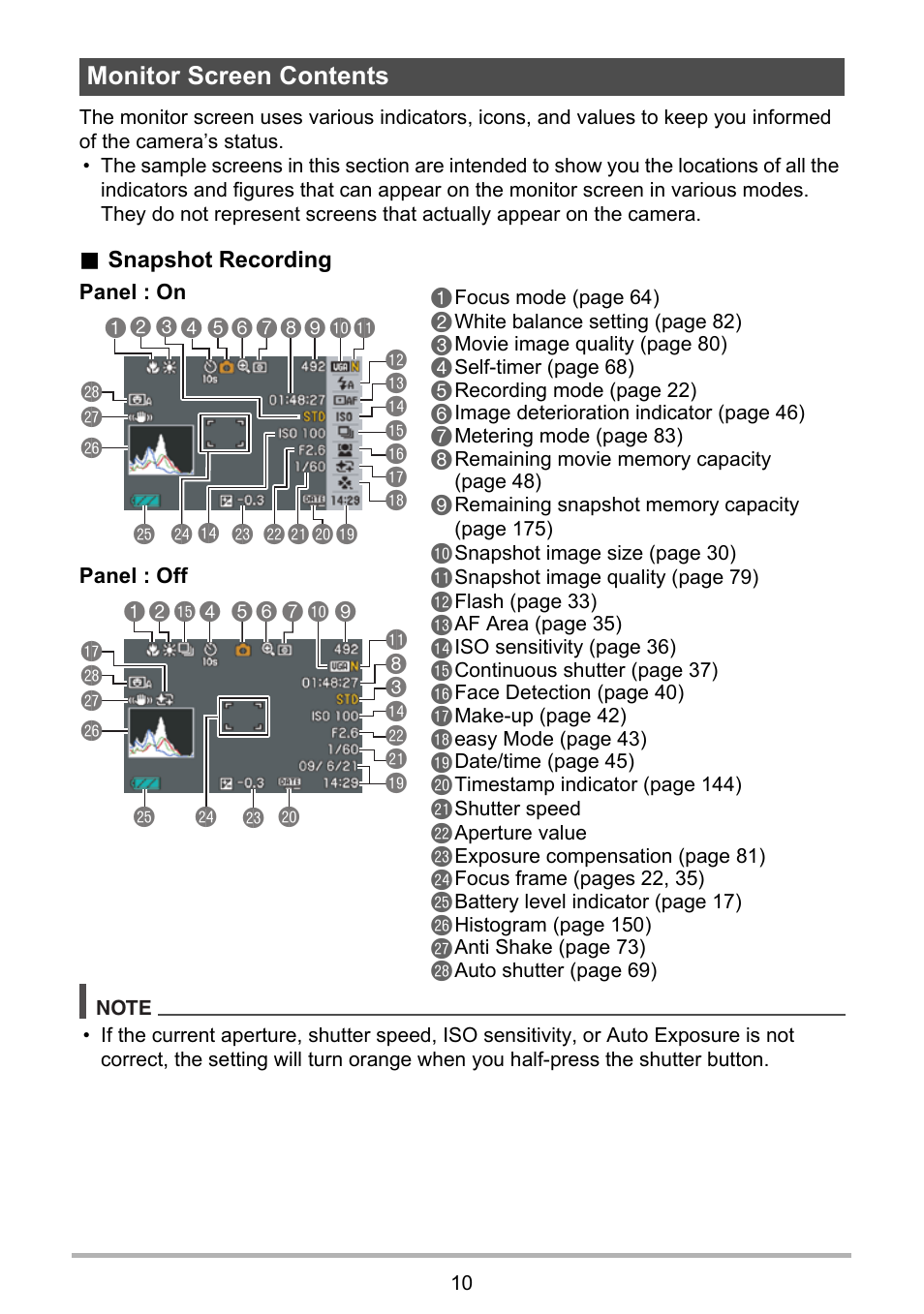Monitor screen contents | Casio EXILIM EX Z 280 User Manual | Page 10 / 194