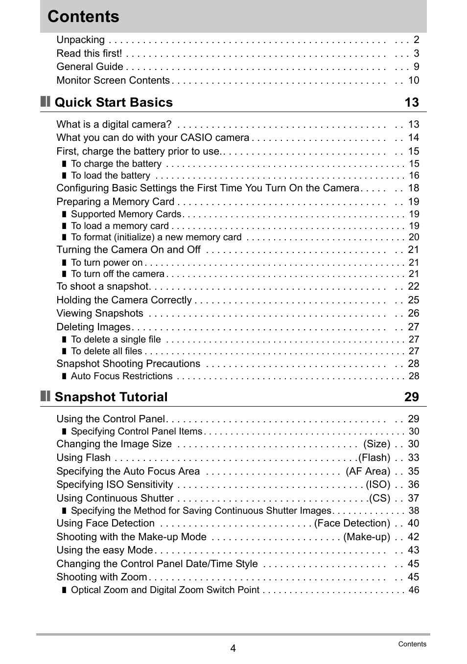 Casio EXILIM EX Z 280 User Manual | Page 4 / 194