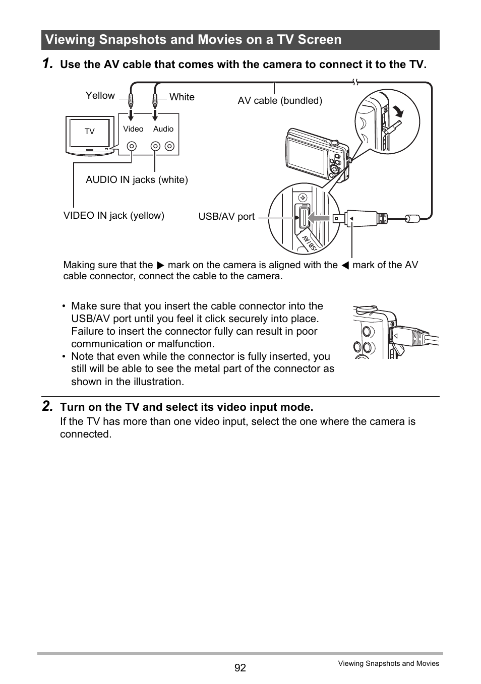 Viewing snapshots and movies on a tv screen | Casio EXILIM EX Z 280 User Manual | Page 92 / 194