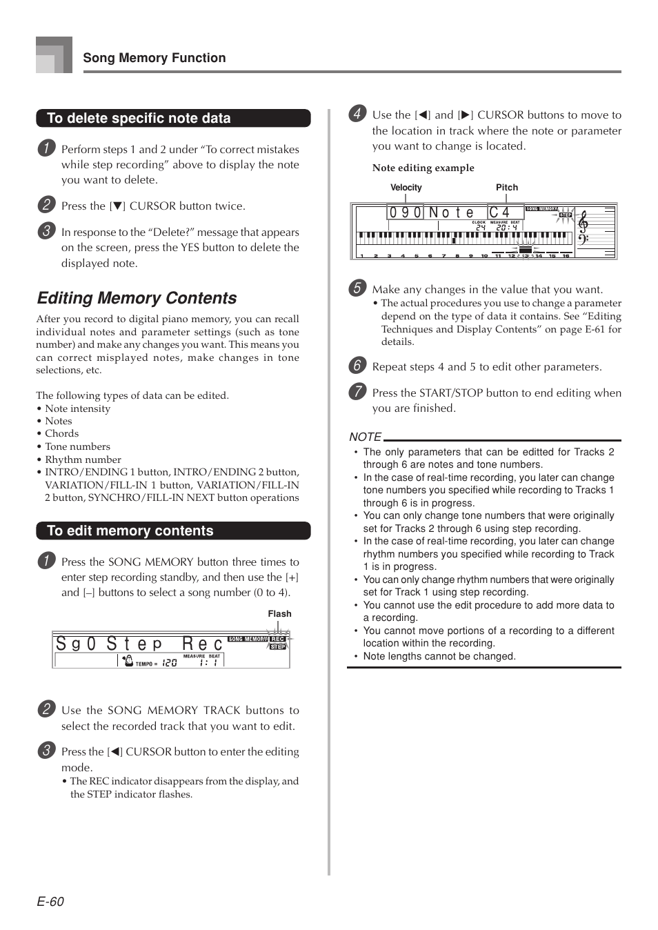 S t e s, R e c, N o t 0 9 0 e c 4 | Casio 575E1A User Manual | Page 62 / 100