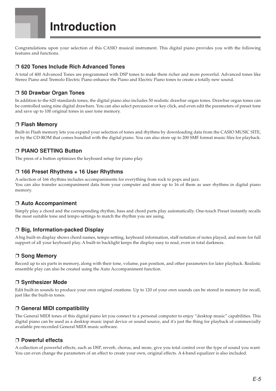 Introduction | Casio 575E1A User Manual | Page 7 / 100