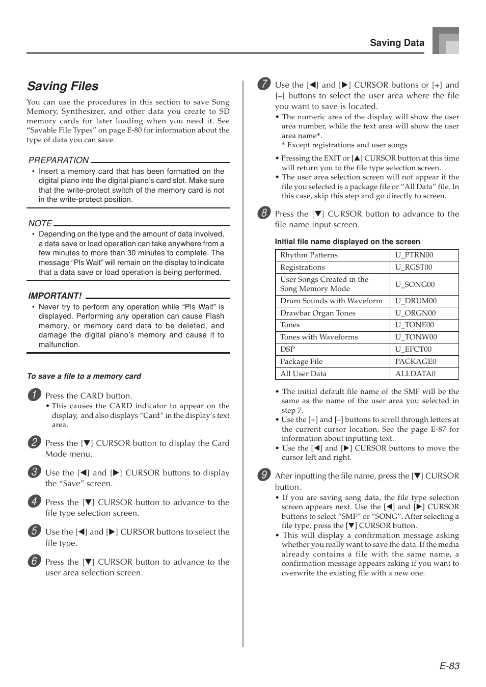 Saving files | Casio 575E1A User Manual | Page 85 / 100
