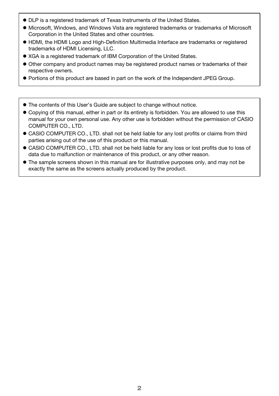Casio XJ-A241/XJ-A246* User Manual | Page 2 / 56