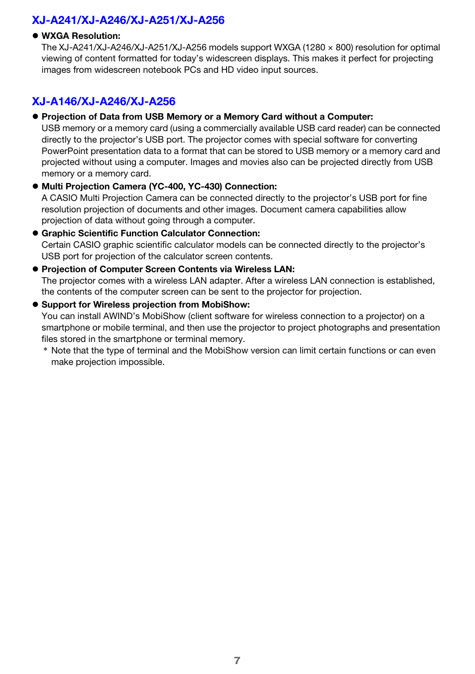 Casio XJ-A241/XJ-A246* User Manual | Page 7 / 56
