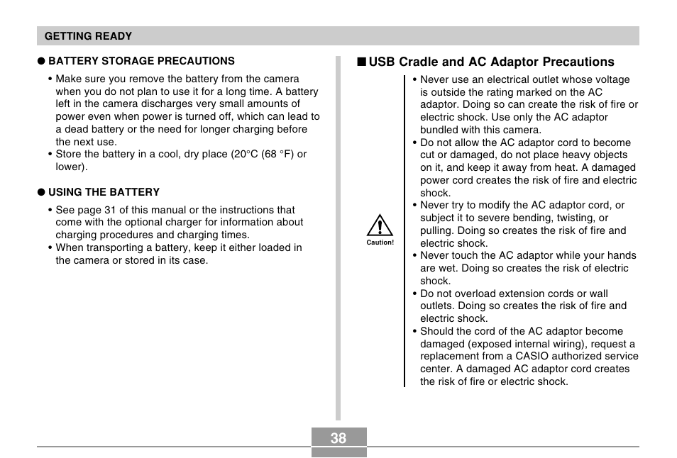 Casio EX-Z50 User Manual | Page 38 / 208