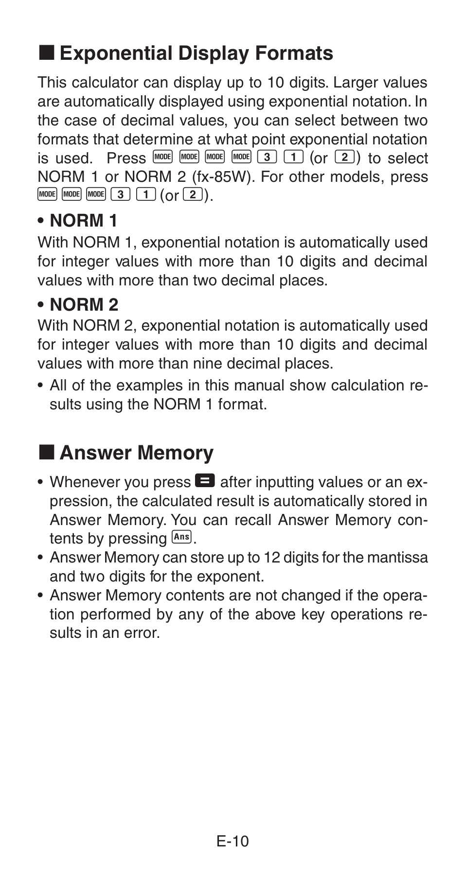 K exponential display formats | Casio fx-85WA User Manual | Page 12 / 36