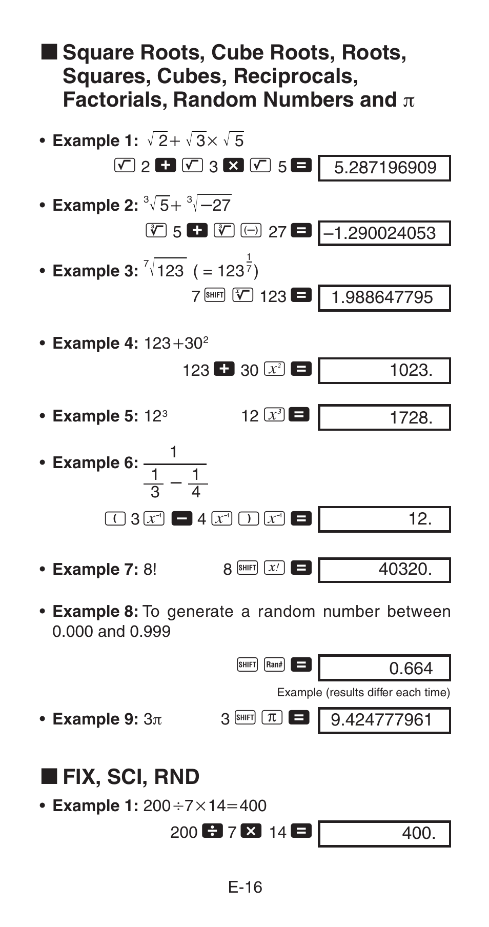 K fix, sci, rnd | Casio fx-85WA User Manual | Page 18 / 36