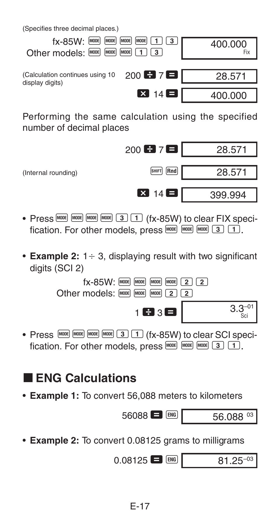 K eng calculations | Casio fx-85WA User Manual | Page 19 / 36