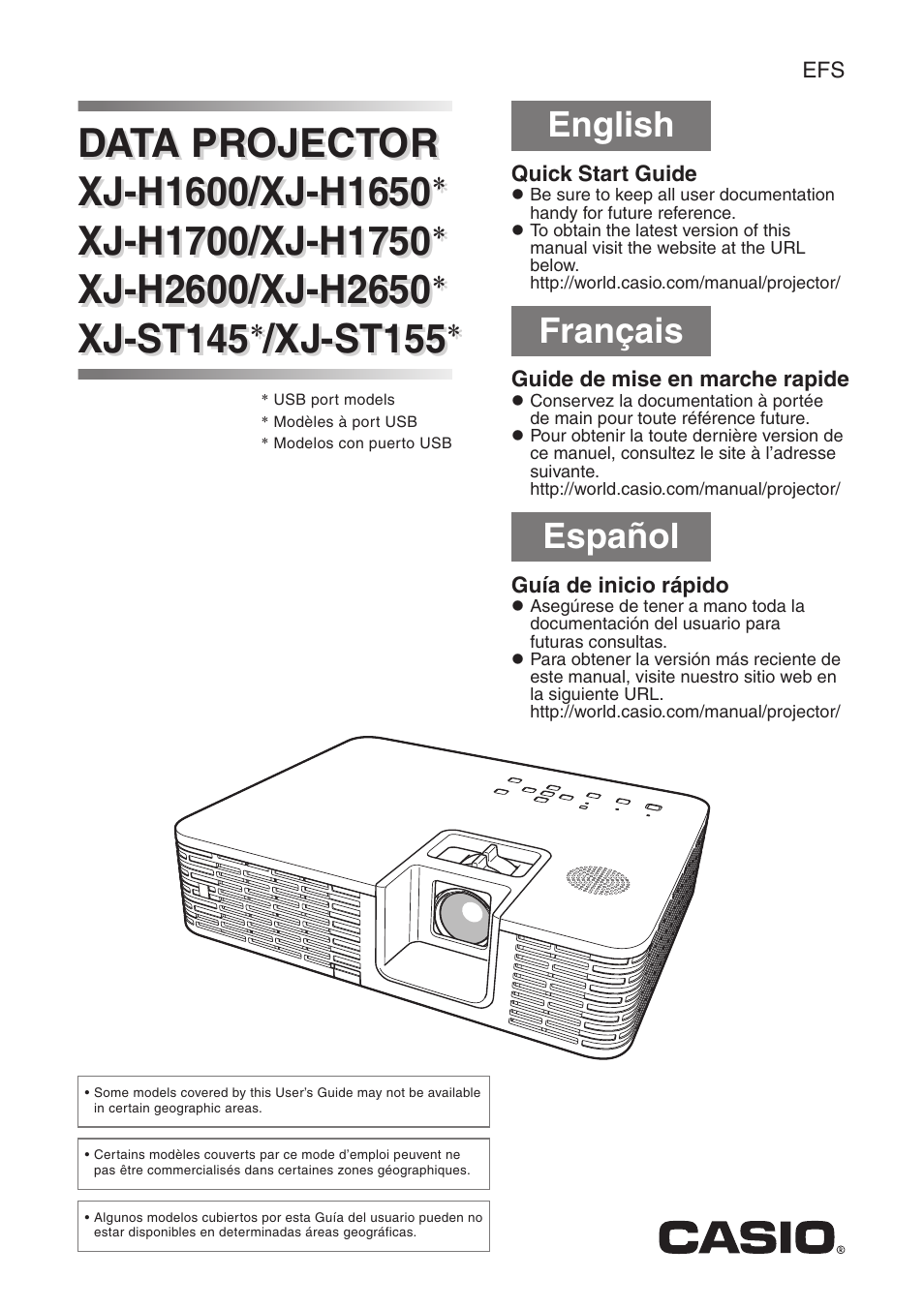 Casio XJ-H1700 User Manual | 19 pages