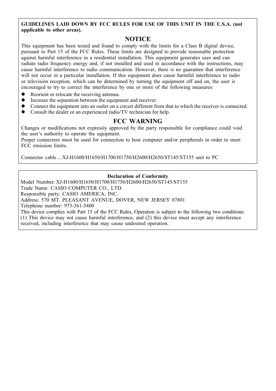 Casio XJ-H1700 User Manual | Page 16 / 19