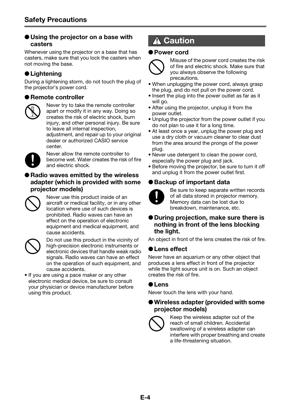Casio XJ-H1700 User Manual | Page 6 / 19