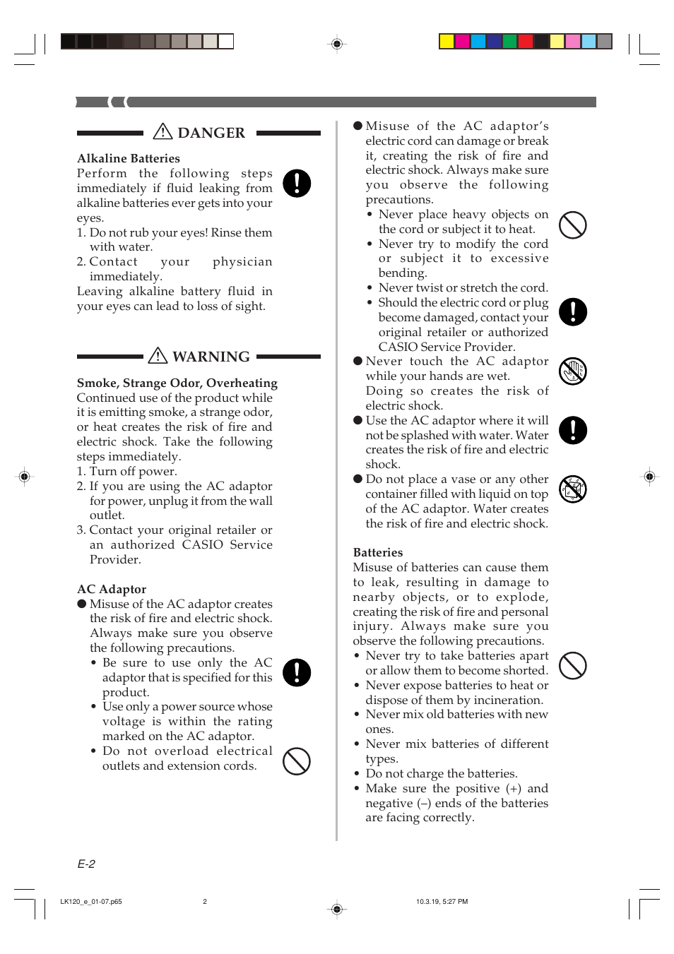 Casio LK125 User Manual | Page 4 / 37