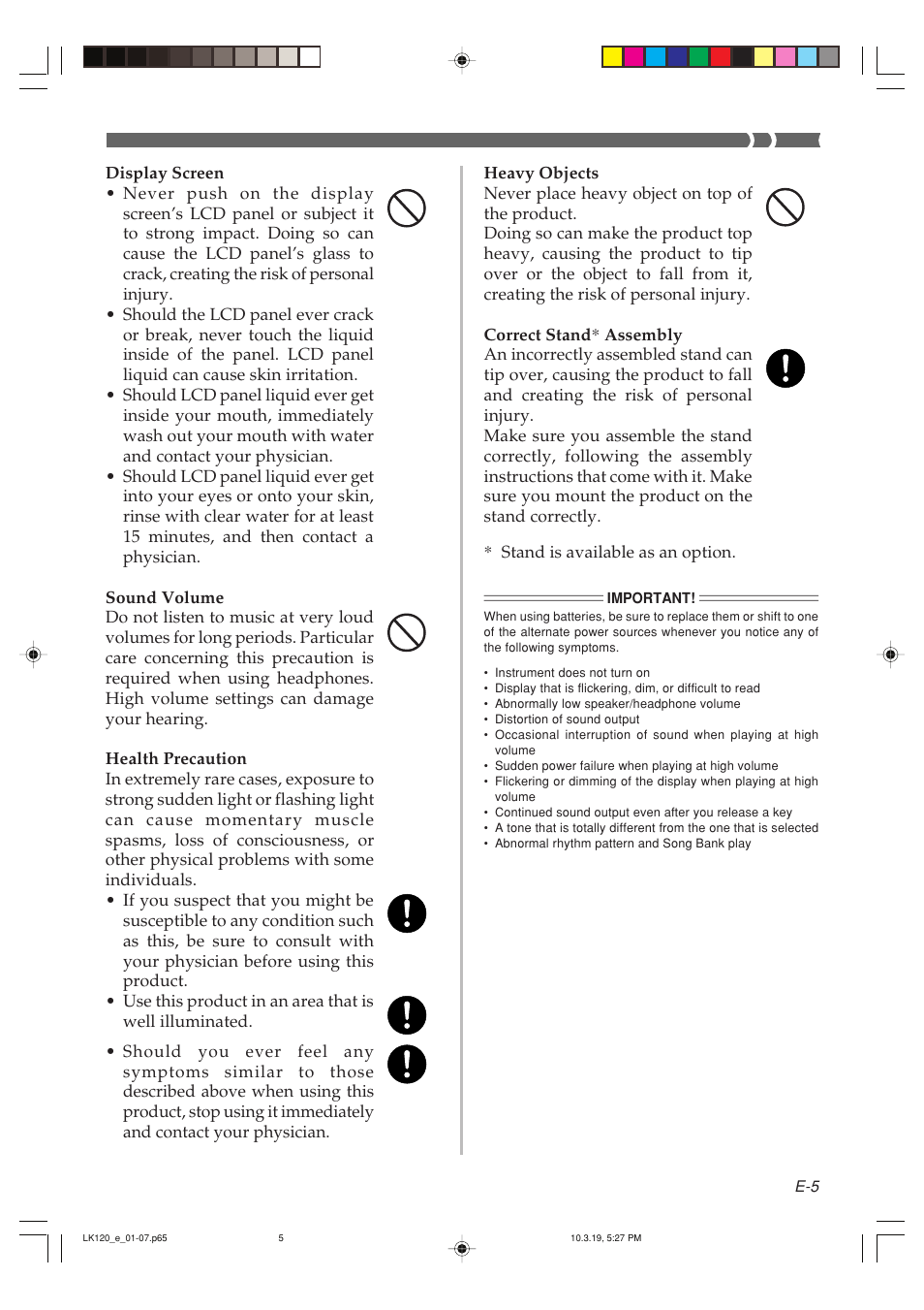 Casio LK125 User Manual | Page 7 / 37