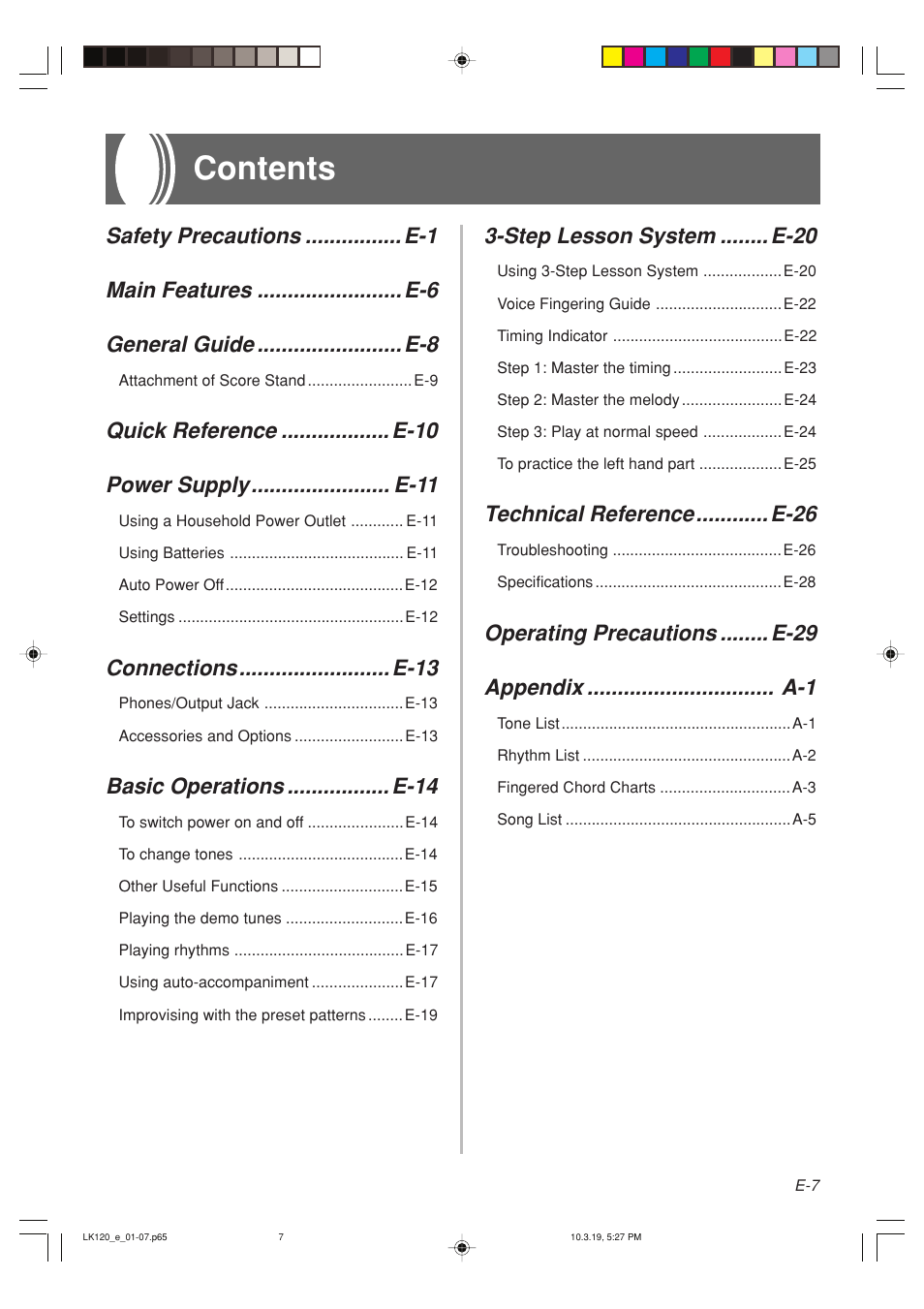 Casio LK125 User Manual | Page 9 / 37