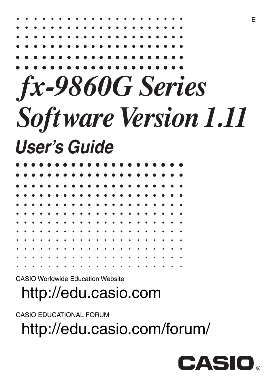 Casio SERIES FX-9860G User Manual | 603 pages