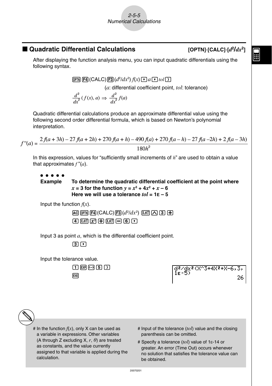 K quadratic differential calculations | Casio SERIES FX-9860G User Manual | Page 102 / 603