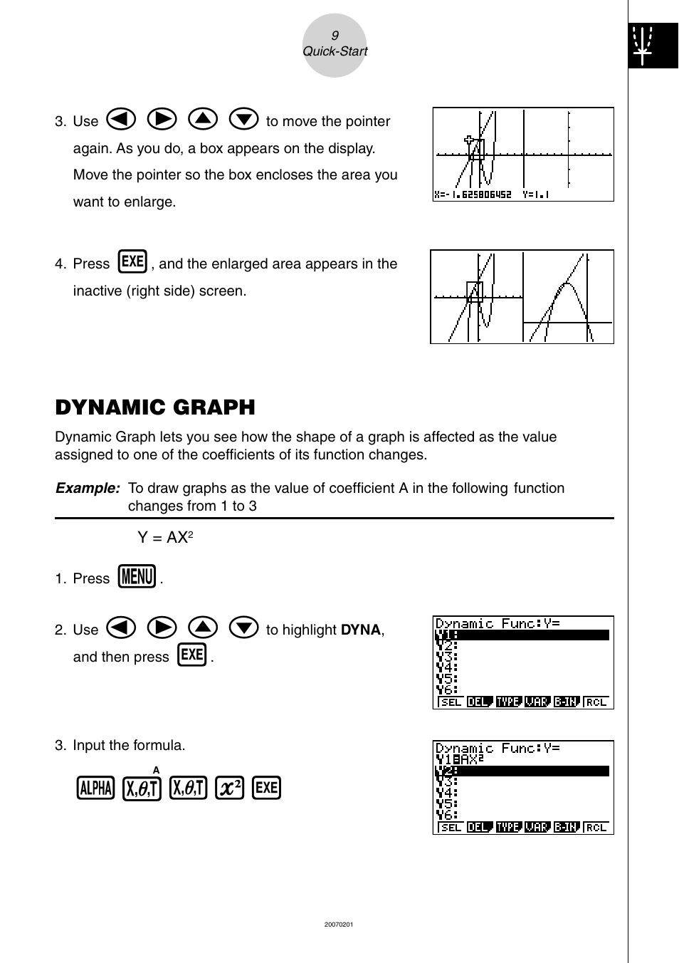 Dynamic graph, D e f c | Casio SERIES FX-9860G User Manual | Page 11 / 603