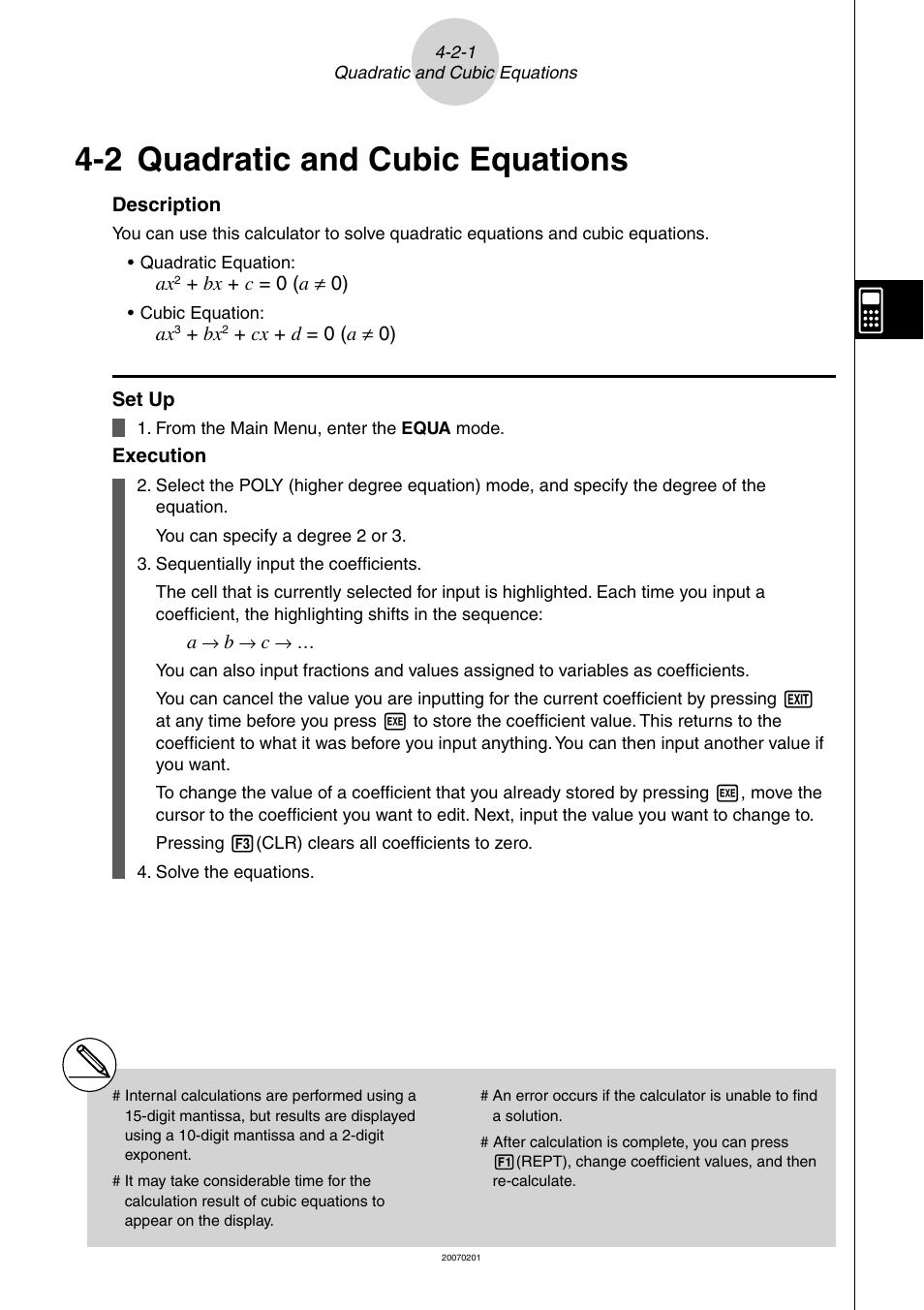 2 quadratic and cubic equations, 2 quadratic and cubic equations -2-1 | Casio SERIES FX-9860G User Manual | Page 170 / 603