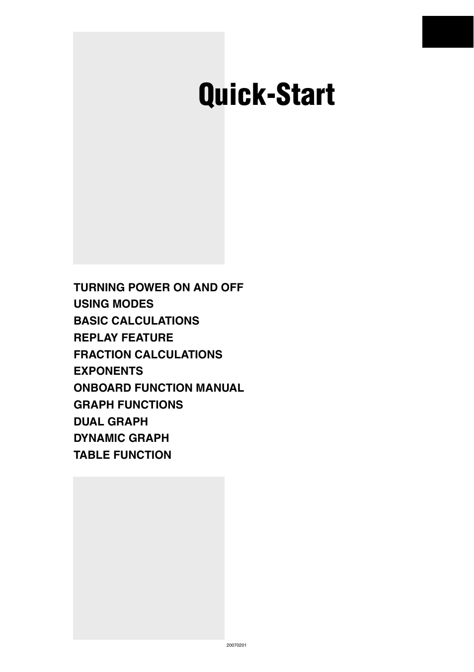 Quick-start | Casio SERIES FX-9860G User Manual | Page 2 / 603