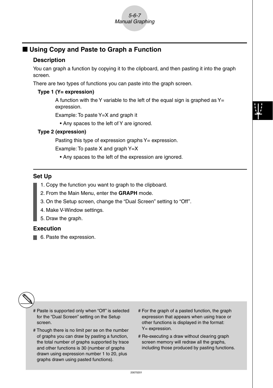 K using copy and paste to graph a function | Casio SERIES FX-9860G User Manual | Page 216 / 603