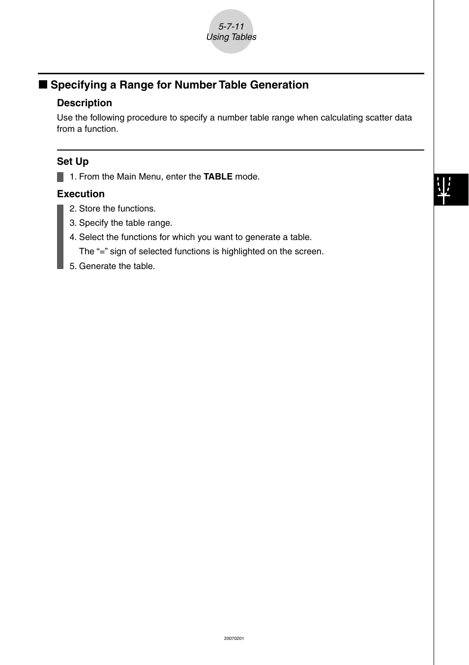 K specifying a range for number table generation | Casio SERIES FX-9860G User Manual | Page 228 / 603