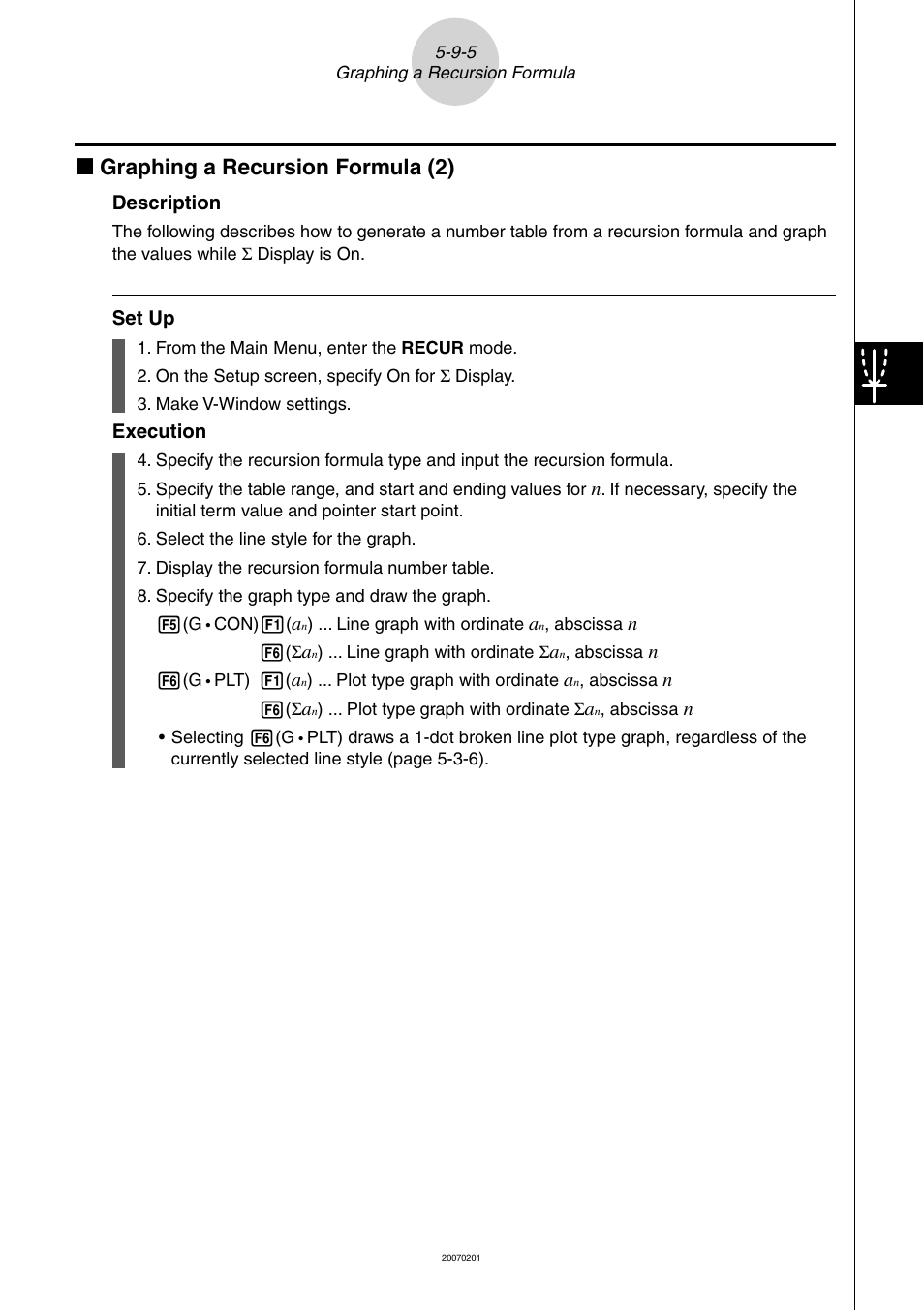 K graphing a recursion formula (2) | Casio SERIES FX-9860G User Manual | Page 246 / 603